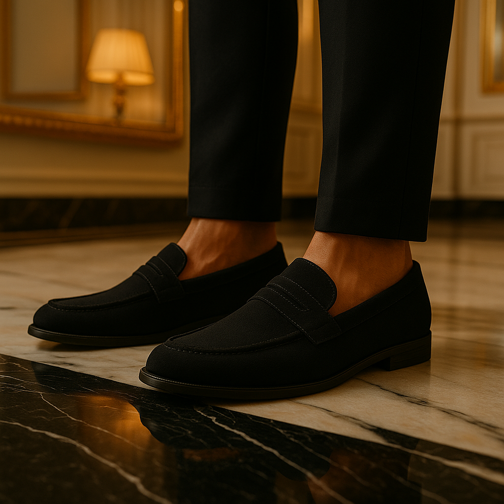 LUXURY MAN SUEDE PENNY LOAFERS