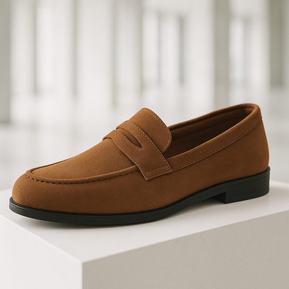 LUXURY MAN SUEDE PENNY LOAFERS