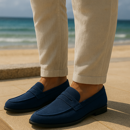 LUXURY MAN SUEDE PENNY LOAFERS