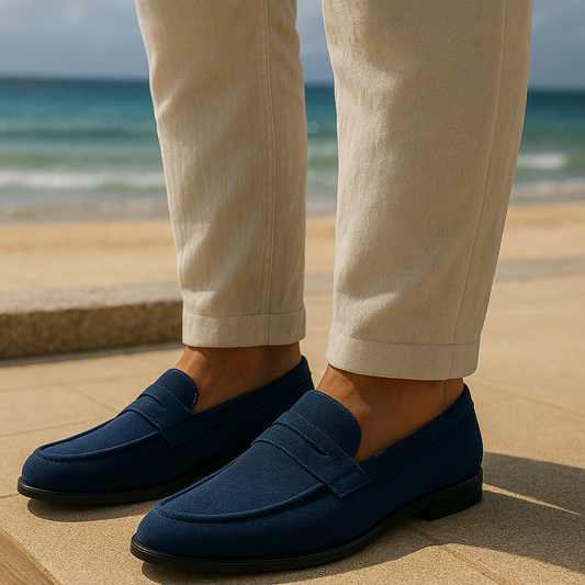 LUXURY MAN SUEDE PENNY LOAFERS